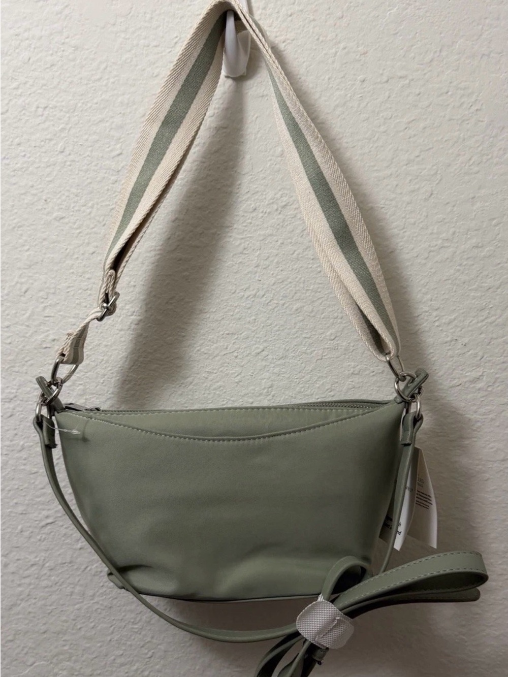 Women’s Light Sage Crossbody Bag with Detachable Straps